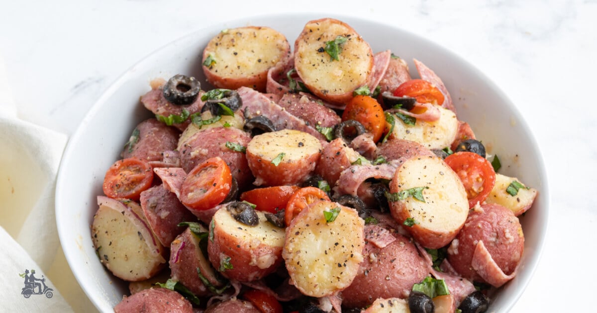 No-Mayo Italian Antipasti Potato Salad: Perfect for Potlucks